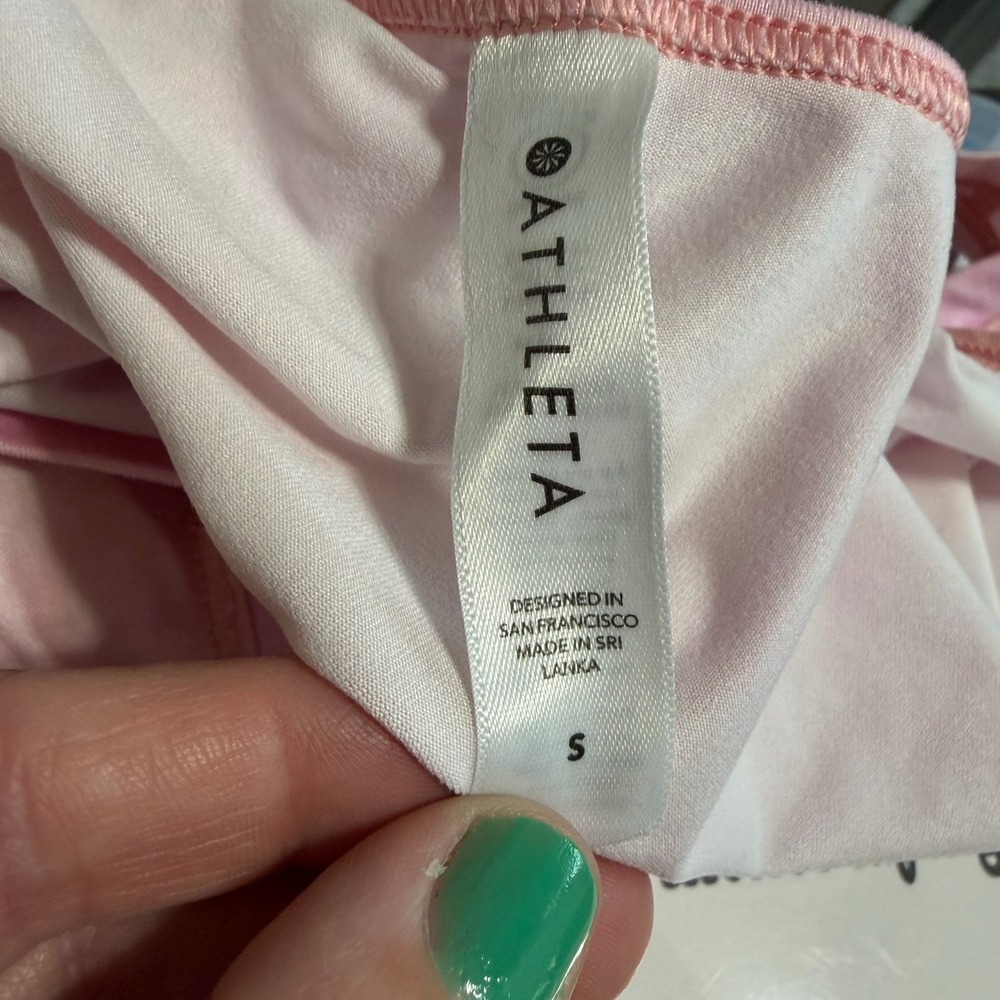 Athleta Womens Pink Tie Dye Racerback Keyhole Activewear Tank Top Size Small - Picture 10 of 11